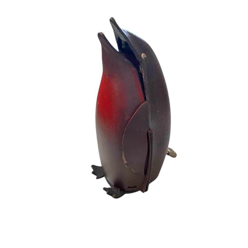 Vintage Kounoike Leather Penguin Bank Figurine  Made in Japan